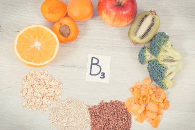 Yazıt B3 ve kaynak doğal mineraller, B3 vitamini ve diyet lifi olarak sağlıklı besleyici gıda