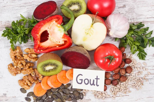 Vitamin ve mineral içeren sağlıklı besleyici beslenme. Gut ve böbrek sağlığı için en iyi gıda — Stok fotoğraf