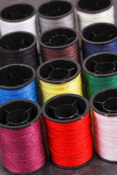 Colorful spools of thread. Accessories for needlework — Stock Photo, Image