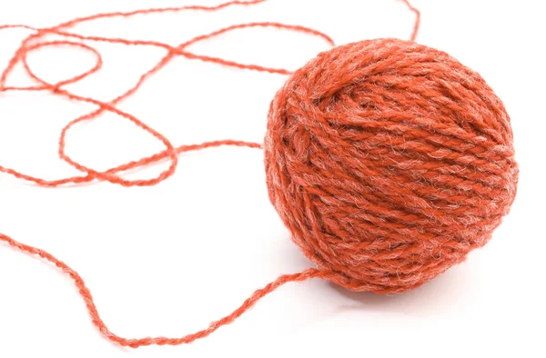 Wool ball for needlework on white background — Stock Photo, Image