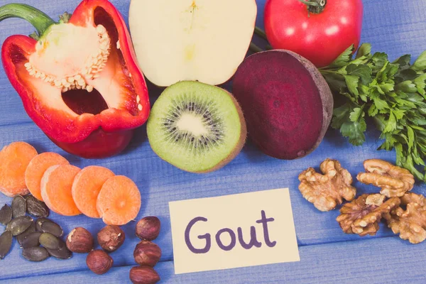 Natural food for kidneys health and gout inflammation. Healthy eating as source vitamins