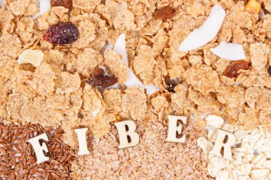 Malzemeler kaynak doğal vitaminler ve diyet lifi, sağlıklı beslenme kavramı olarak