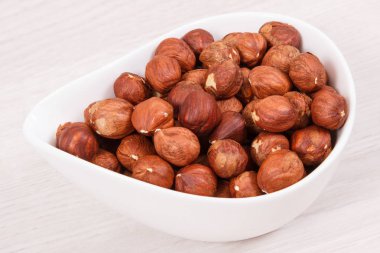 Vitamin, mineral ve asit içeren sağlıklı fındık, besleyici beslenme konsepti