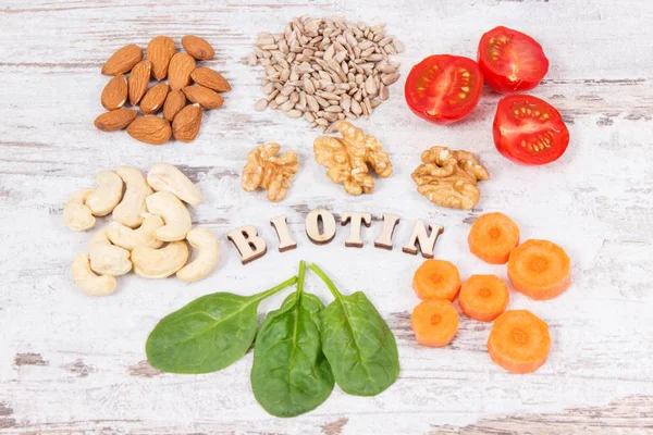 Kaynak mineral, vitamin B7 ve lif, kavram yeme besleyici olarak sağlıklı ürünler