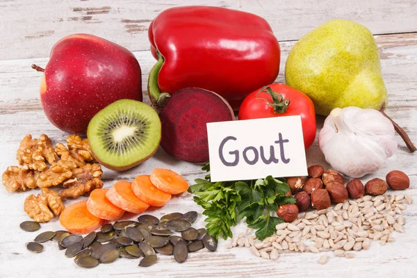 Sağlıklı gıda gut iltihabı tedavisinde ve böbreksağlığı için — Stok fotoğraf