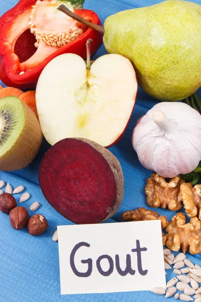 Böbrek sağlığı ve gut iltihabı için doğal gıda. Kaynak vitaminleri olarak sağlıklı yeme — Stok fotoğraf