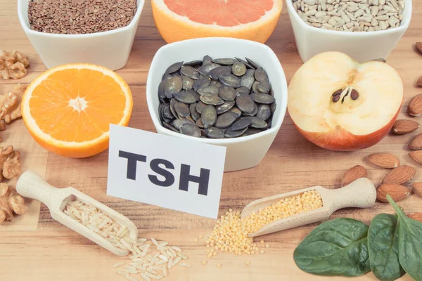 Inscription Tsh Products Ingredients Containing Vitamins Minerals Healthy Thyreid — Stock fotografie