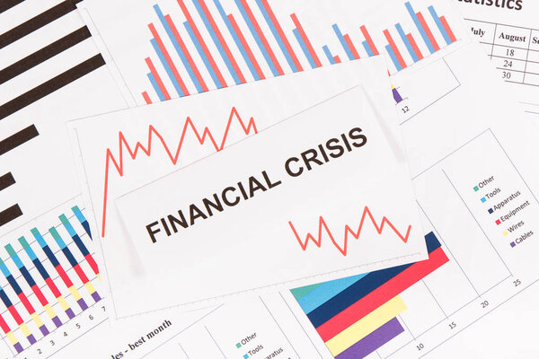 Downward graphs representing financial crisis caused by coronavirus. Covid-19. Sars-CoV-2. 2019-nCoV