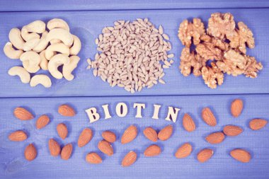 Kaynak olarak çeşitli B7 vitamini, beslenme lifleri ve doğal mineraller, besleyici yeme kavramı