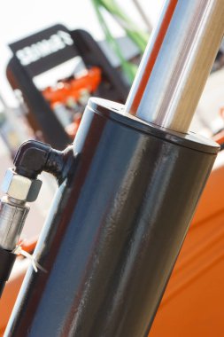 Endüstriyel hidrolik ve pnömatik makinelerin tetikleyicisi. Mühendislik ve teknoloji kavramı