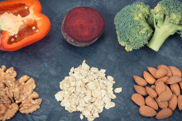 Legumes Saudáveis Naturais Bons Para Hipertensão Diabetes Conceito Alimentação Nutritiva — Fotografia de Stock
