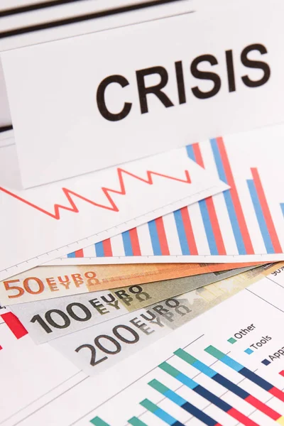 Valuta Euro Neerwaartse Grafieken Die Financiële Crisis Als Gevolg Van — Stockfoto