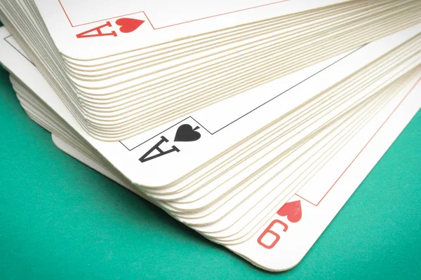 Cartão Jogo Fundo Verde Conceito Risco Jogo — Fotografia de Stock