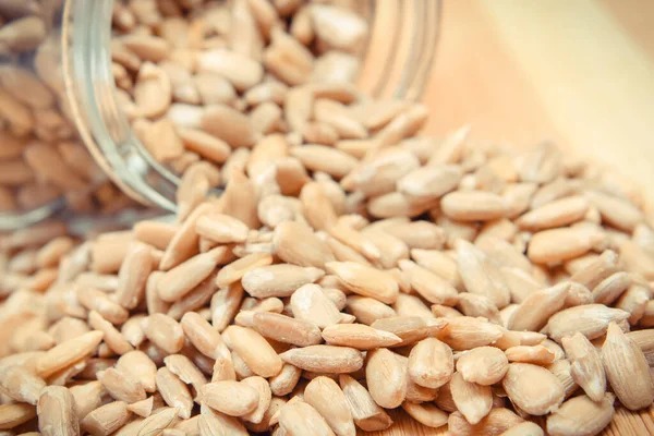 Sunflower Seeds Glass Jar Healthy Eating Nutrition Concept — Stock Photo, Image