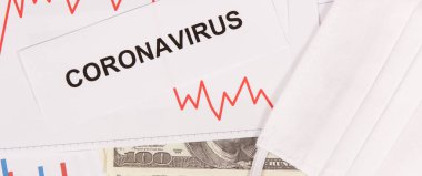 Dolar, Coronavirus 'un neden olduğu finansal krizi temsil eden grafiklerle dolu. Covid-19. Sars-CoV-2. 2019-nCoV