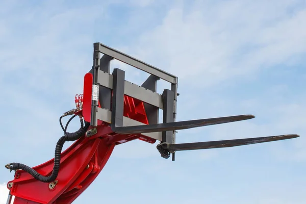 Forklift Loader Stacker Detail Part Hydraulic Pneumatic Mechanism Industrial Machine — Stock Photo, Image