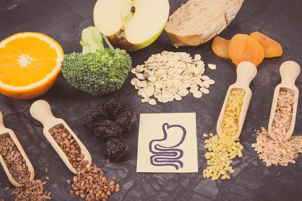 Prodotti Ingredienti Come Fonte Vitamine Naturali Fibre Alimentari Miglior Cibo — Foto Stock