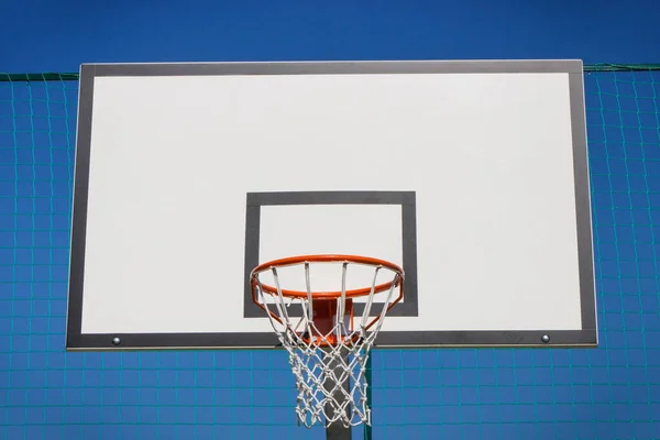 Basketball Board Hoop Sky Background Sport Recreation Time — Stock Photo, Image