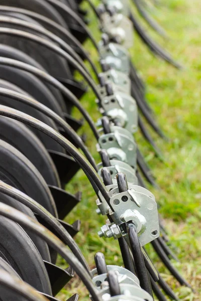 Parte Dettaglio Della Macchina Seminatrice Che Utilizza Agricoltura Tecnologia Concetto — Foto Stock