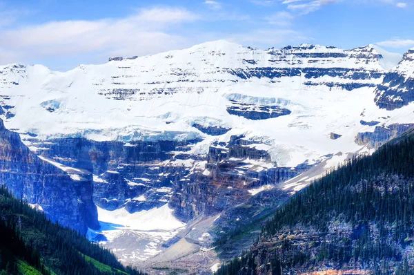 Zbliżenie Lodowiec Victoria Victoria Lake Louise Pobliżu Parku Narodowym Banff — Zdjęcie stockowe