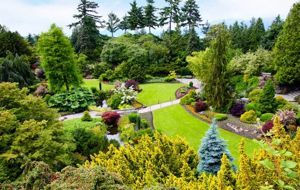 Queen Elizabeth Park in Vancouver. At 152 metres above sea level, the public park is the highest point in Vancouver with spectacular views of the city and mountains on the North Shore.