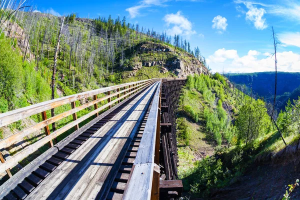 Ursprünglich Eine Von Hölzernen Eisenbahnbrücken Die Den Frühen 1900Er Jahren — Stockfoto