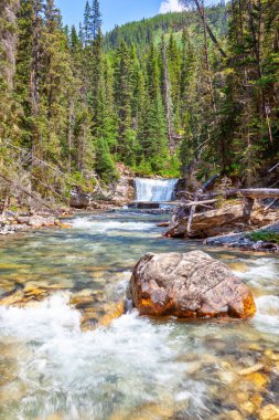 Stella Falls akar Johnston Kanyon creek Banff National Park Alberta, Kanada olarak bilinen şelale acele. Johnston Kanyon popüler hiking Kanada Rocky Dağları'nokta olduğunu.