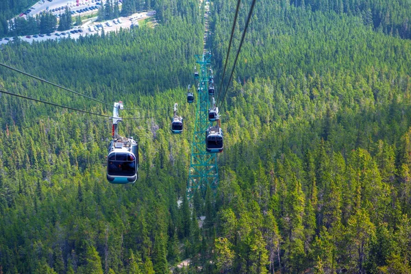 Monter Télécabine Jusqu Mont Sulphur Dans Parc National Banff Alberta — Photo