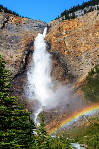 Powerful Takakkaw Falls Yoho National Park Field British Columbia Canada — Stock Photo, Image