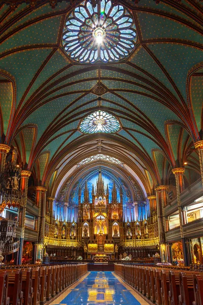 Montreal Canada Agosto 2012 Interior Histórica Basílica Notre Dame Montreal — Fotografia de Stock