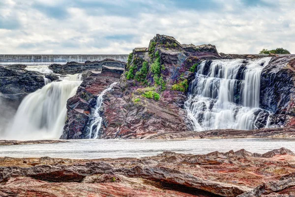 Chutes Chaudiere Chaudiere Falls Zijn Meter Hoge Watervallen Levis Quebec — Stockfoto