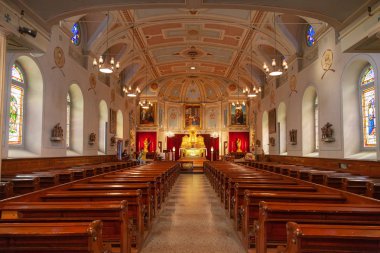 Bir Québec, Kanada - 22 Ağustos 2012: Yerleşik 1820, tarihi Cizvit Şapel veya Chapelle des Jesuites eski Quebec city Kanadalı mimar, ressam ve heykeltraş François Baillarge tarafından tasarlanmıştır.