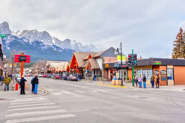 Canmore Canada Oct 2018 Downtown Main Street Canmore Kananaskis Des — Photo