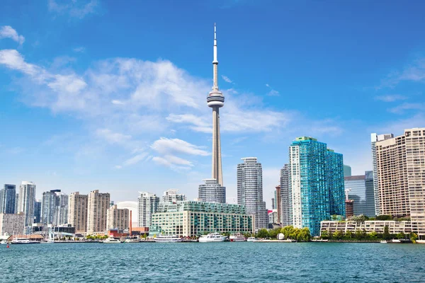 Centro Toronto Con Tower Paisaje Urbano Lago Ontario Desde Las — Foto de Stock