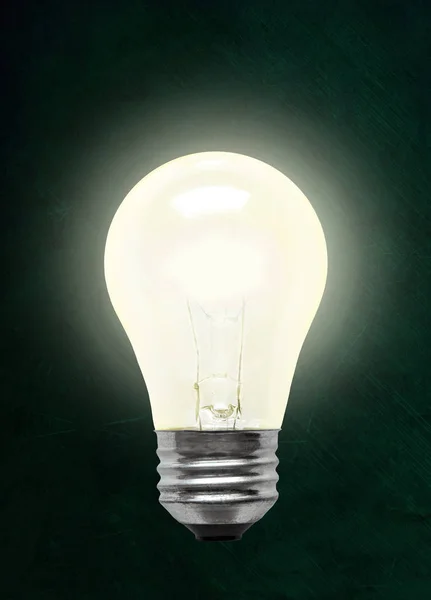 Świecącą Żarówkę Światła Elektryczne Białym Tle Tle Tablicy Miejsca Kopii — Zdjęcie stockowe