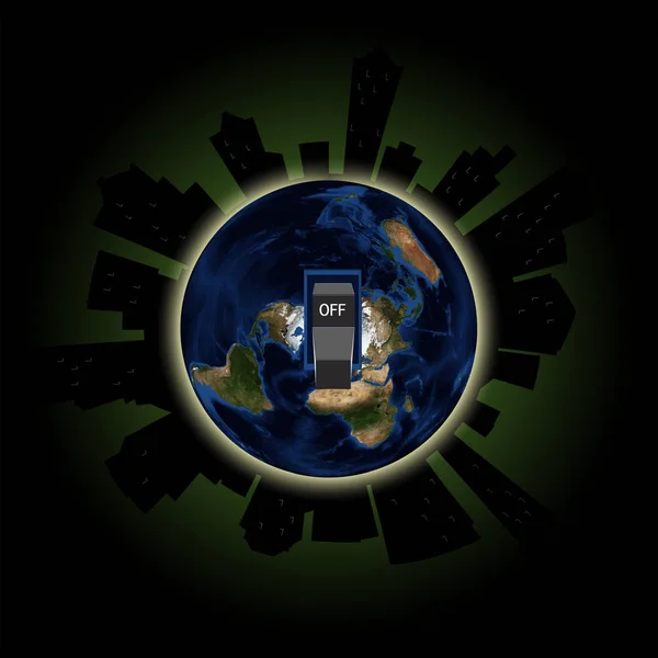 Coroczne Wydarzenie Globalne Zgasły Światła Marcu Nazwie Earth Hour Ilustrowane — Zdjęcie stockowe