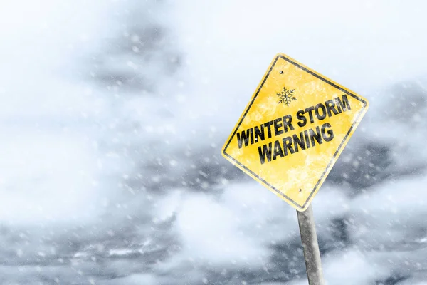 Temporada Tormenta Invierno Con Signo Símbolo Copo Nieve Sobre Fondo —  Fotos de Stock