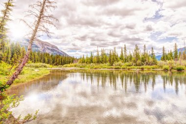 Kanada Rockies Canmore Polis Creek Üzerinde Sunrise