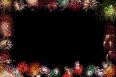 Kopya alanı Ile yeni yıl partisi Fireworks background