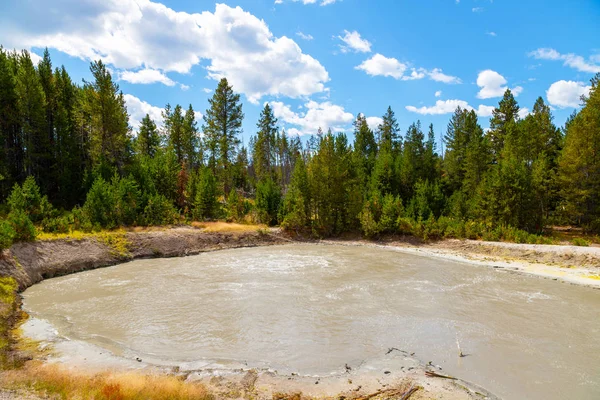 Black Dragon CAULDRON w Mudpot na wulkan Mud w Yellowstone NAT — Zdjęcie stockowe