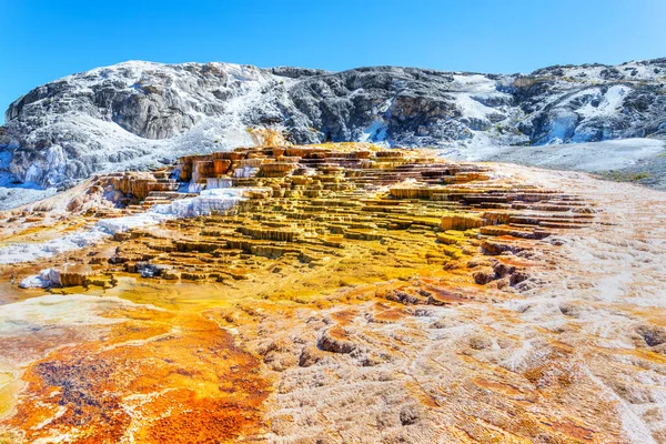 Terrazas Júpiter Montículo Mammoth Hot Springs Parque Nacional Yellowstone Donde — Foto de Stock