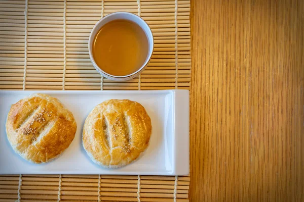 Popular Chinese Pastry Sweetheart Cake Wife Cake Traditional Hong Kong — Stock Photo, Image