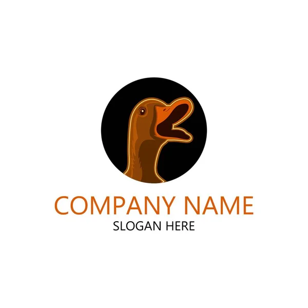 Ikon Kepala Bebek Logo Kreatif Templat Untuk Bisnis Anda — Stok Foto