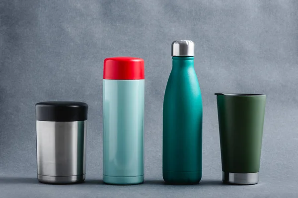 Set of generic reusable thermo containers. Zero waste lifestyle concept