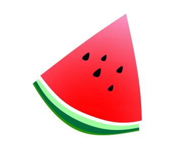 Ulusal Karpuz Günü 'nü kutluyoruz. Beyaz arkaplanda bir parça karpuz. İzole edilmiş