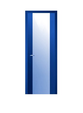 Kapalı camlı bir kapının düz tasarımı. Ofis odasının girişi ya da iç kapısı. Giriş kapısı beyaz arka planda izole edilmiş. Binaların içerisindeki bir element ya da