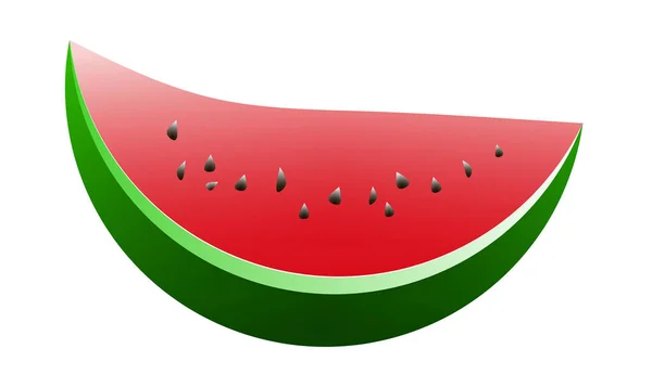 Platte Illustratie Cirkel Van Rijpe Watermeloen Een Witte Achtergrond Nationaal — Stockfoto