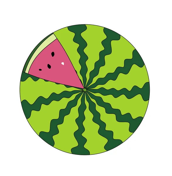 Illustratie Watermeloen Het Hoogste Uitzicht National Watermelon Day Design Geïsoleerd — Stockfoto