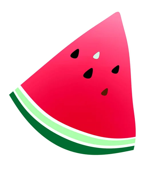 Illustratie Celebration National Watermelon Day Een Stukje Watermeloen Een Witte — Stockfoto