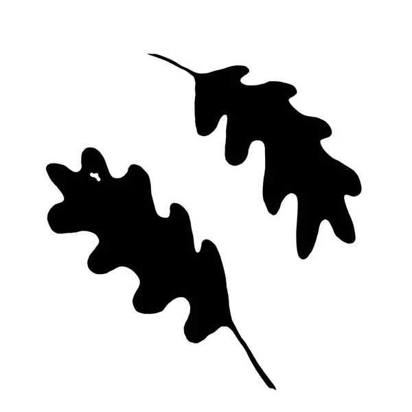 Illustration Silhouette Черного Дерева Leaf Isolated Белом Фоне Иконы Разных — стоковое фото